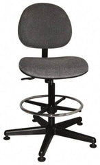 Bevco - Swivel Stool - 18" Wide x 18" Deep, Woven Fabric Seat, Gray - Best Tool & Supply