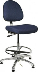 Bevco - ESD Swivel Stool with Back Rest - 20" Wide x 18" Deep, Fabric Mesh Seat, Navy - Best Tool & Supply