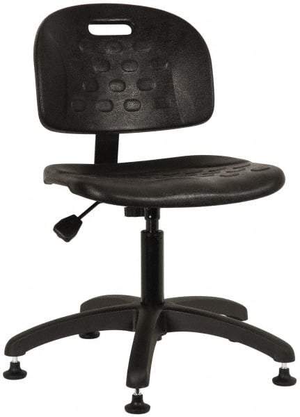 Made in USA - Adjustable Chair - 19-1/4" Wide x 17-1/4" Deep, Polyurethane Seat, Black - Best Tool & Supply