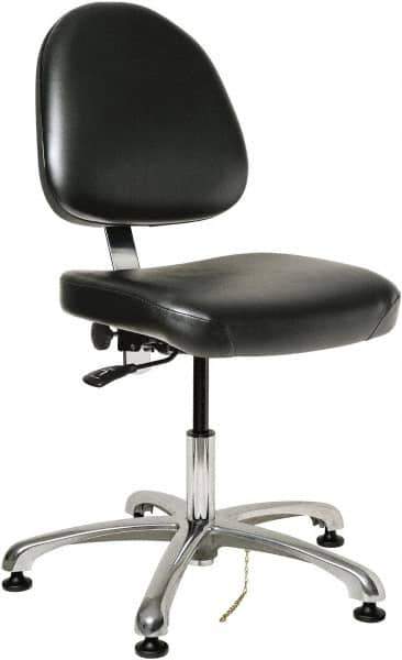 Bevco - ESD Swivel Chair - 20" Wide x 18" Deep, Vinyl Seat, Black - Best Tool & Supply