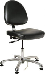 Bevco - ESD Swivel Chair - 20" Wide x 18" Deep, Vinyl Seat, Black - Best Tool & Supply