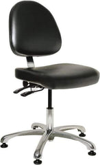 Bevco - Pneumatic Height Adjustable Chair - 20" Wide x 18" Deep, Vinyl Seat, Black - Best Tool & Supply