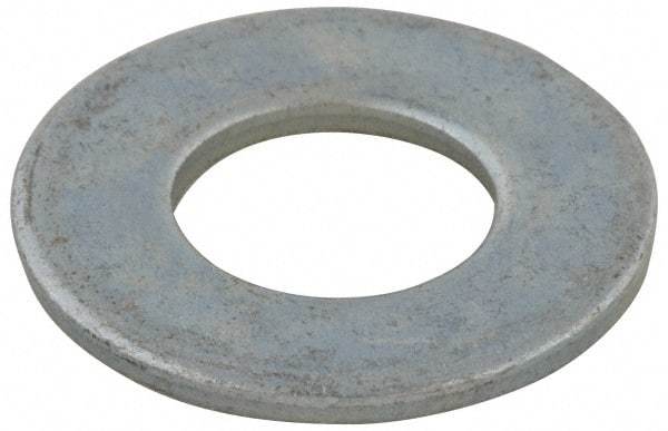 Value Collection - #10 Screw, Grade 2 Steel USS Flat Washer - 0.241" ID x 0.58" OD, 0.067" Thick, Zinc-Plated Finish - Best Tool & Supply