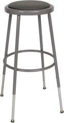 NPS - 16-3/4" Wide x 18-1/2" Deep x 31 to 39" High, Standard Base, Adjustable Seat Stool - Vinyl Seat, Gray - Best Tool & Supply