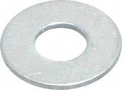 Value Collection - #12 Screw, Grade 2 Steel SAE Flat Washer - 0.241" ID x 0.58" OD, 0.08" Thick, Zinc-Plated Finish - Best Tool & Supply