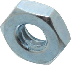 Value Collection - #10-24 UNC Steel Right Hand Hex Nut - 3/8" Across Flats, 1/8" High, Zinc-Plated Finish - Best Tool & Supply