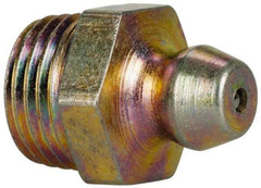 Value Collection - Straight Head Angle, 1/8 NPT Steel Thread-Forming Grease Fitting - 11.11mm Hex - Best Tool & Supply