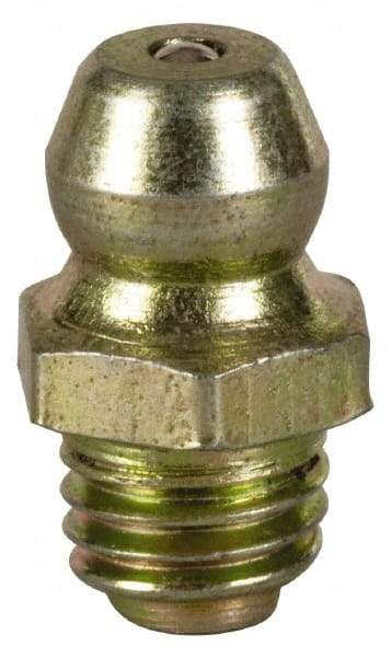 Value Collection - Straight Head Angle, 1/4-28 Steel Thread-Forming Grease Fitting - 7.94mm Hex - Best Tool & Supply