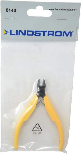 Lindstrom Tool - 4-3/8" OAL, 0.049" Capacity, Semi-Flush Diagonal Cutter - 3/8" Jaw Length, Tapered Head, Plastic Ergonomic Handle - Best Tool & Supply