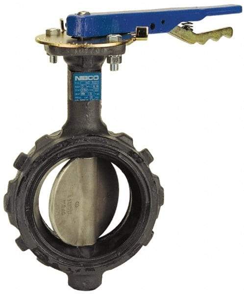 NIBCO - 5" Pipe, Wafer Butterfly Valve - Lever Handle, Ductile Iron Body, EPDM Seat, 250 WOG, Stainless Steel (CF8M) Disc, Stainless Steel Stem - Best Tool & Supply