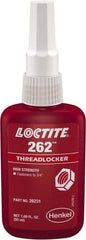 Loctite - 50 mL Bottle, Red, High Strength Liquid Threadlocker - Series 262, 24 hr Full Cure Time, Hand Tool, Heat Removal - Best Tool & Supply