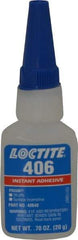 Loctite - 0.70 oz Bottle Clear Instant Adhesive - Series 406, 15 sec Fixture Time, 24 hr Full Cure Time, Bonds to Plastic & Rubber - Best Tool & Supply