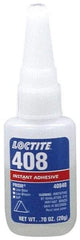 Loctite - 0.70 oz Bottle Tan Instant Adhesive - Series 408, 50 sec Fixture Time, 24 hr Full Cure Time, Bonds to Plastic & Rubber - Best Tool & Supply