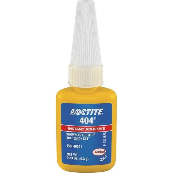 Loctite - 0.33 oz Bottle Clear Instant Adhesive - Series 404, 30 sec Fixture Time, 24 hr Full Cure Time, Bonds to Plastic & Rubber - Best Tool & Supply