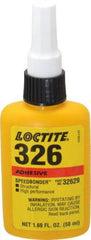 Loctite - 50 mL Bottle Structural Adhesive - 1 min Working Time, 2,200 psi Shear Strength, Series 326 - Best Tool & Supply