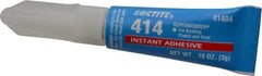 Loctite - 0.11 oz Tube Clear Instant Adhesive - Series 414, 20 sec Fixture Time, 24 hr Full Cure Time, Bonds to Metal, Plastic & Rubber - Best Tool & Supply