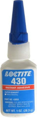 Loctite - 1 oz Bottle Clear Instant Adhesive - Series 430, 30 sec Fixture Time, 24 hr Full Cure Time, Bonds to Metal, Plastic & Rubber - Best Tool & Supply