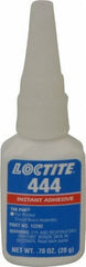 Loctite - 0.70 oz Bottle Clear Instant Adhesive - Series 444, 30 sec Fixture Time, 24 hr Full Cure Time, Bonds to Metal, Plastic & Rubber - Best Tool & Supply