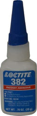 Loctite - 0.70 oz Bottle Clear Instant Adhesive - Series 382, 30 sec Fixture Time, 24 hr Full Cure Time, Bonds to Metal, Plastic & Rubber - Best Tool & Supply