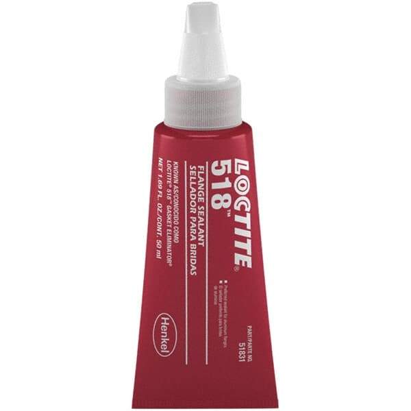 Loctite - 50 mL Tube Red Dimethacrylate Ester Joint Sealant - -65 to 300°F Operating Temp, 4 to 24 hr Full Cure Time, Series 518 - Best Tool & Supply