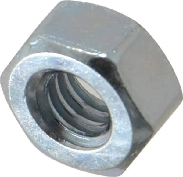 Value Collection - 1/4-20 UNC Steel Right Hand Hex Nut - 7/16" Across Flats, 7/32" High, Zinc-Plated Finish - Best Tool & Supply