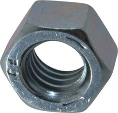 Value Collection - 3/8-16 UNC Steel Right Hand Hex Nut - 9/16" Across Flats, 21/64" High, Zinc-Plated Finish - Best Tool & Supply