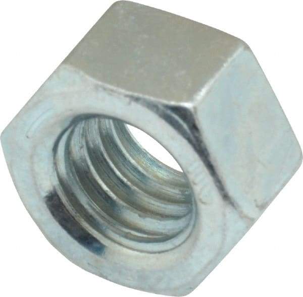 Value Collection - 1/2-13 UNC Steel Right Hand Hex Nut - 3/4" Across Flats, 7/16" High, Zinc-Plated Finish - Best Tool & Supply