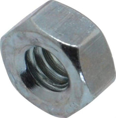 Value Collection - 1/4-20 UNC Steel Right Hand Hex Nut - 7/16" Across Flats, 7/32" High, Zinc-Plated Finish - Best Tool & Supply