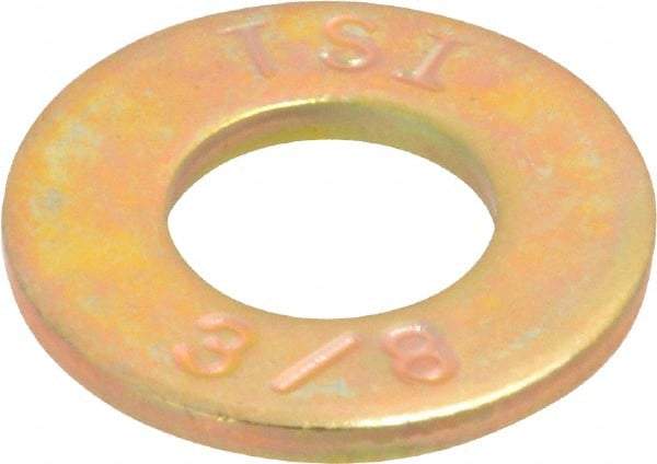 Made in USA - 3/8" Screw, Grade 8 Alloy Steel SAE Flat Washer - 13/32" ID x 13/16" OD, 1/16" Thick - Best Tool & Supply