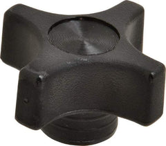 Gibraltar - 1-3/4" Head Diam, 4 Point Lobed Knob - 5/16-18 Hole, Thermoplastic, Black - Best Tool & Supply