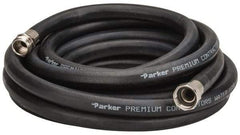 Parker - 25' Long Water Hose - 5/8" Diam, 3/4" GHT, Rubber, 125 psi, Black - Best Tool & Supply