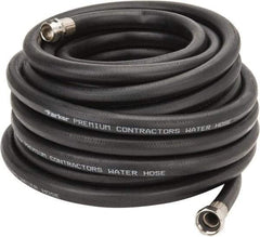 Parker - 50' Long Water Hose - 5/8" Diam, 3/4" GHT, Rubber, 125 psi, Black - Best Tool & Supply