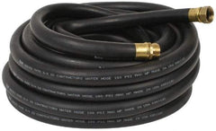 Parker - 50' Long Contractor Hose - 3/4" Diam, 3/4" GHT, Rubber, 100 psi, Black - Best Tool & Supply