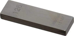 Mitutoyo - 0.126" Rectangular Steel Gage Block - Accuracy Grade AS-1, Includes Certificate of Inspection - Best Tool & Supply