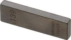 Mitutoyo - 0.139" Rectangular Steel Gage Block - Accuracy Grade AS-1, Includes Certificate of Inspection - Best Tool & Supply