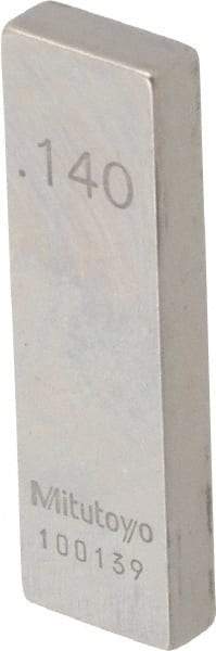 Mitutoyo - 0.14" Rectangular Steel Gage Block - Accuracy Grade AS-1, Includes Certificate of Inspection - Best Tool & Supply