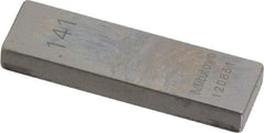 Mitutoyo - 0.141" Rectangular Steel Gage Block - Accuracy Grade AS-1, Includes Certificate of Inspection - Best Tool & Supply