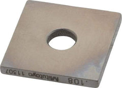 Mitutoyo - 0.108" Square Steel Gage Block - Accuracy Grade 0, Includes Certificate of Inspection - Best Tool & Supply