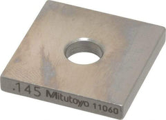 Mitutoyo - 0.145" Square Steel Gage Block - Accuracy Grade 0, Includes Certificate of Inspection - Best Tool & Supply