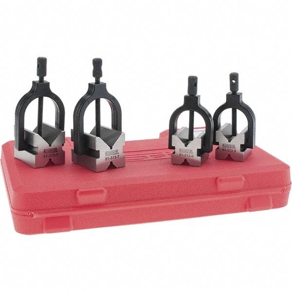 SPI - 1 and 1-1/2" Max Capacity, 90° Angle, V-Block - 1-1/2 and 2" Long x 1-1/4 and 1-1/2" Wide x 1-1/4 and 1-1/2" High - Best Tool & Supply