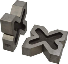 SPI - 3/4 to 2" Capacity, 90° Angle, Cast Iron 4-Way V-Block - 4" Long x 1-3/16" Wide x 4" High, Sold as Matched Pair - Best Tool & Supply