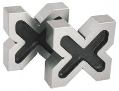 SPI - 1-9/16 to 2-3/8" Capacity, 90° Angle, Cast Iron 4-Way V-Block - 4-3/4" Long x 1-3/8" Wide x 4-3/4" High, Sold as Matched Pair - Best Tool & Supply