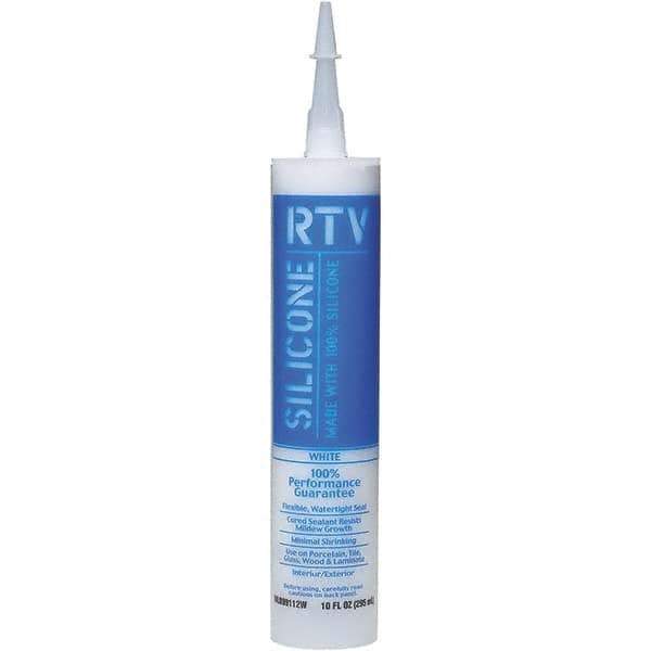 White Lightning - 10 oz Tube White RTV Silicone Sealant - 5 to 7 Days Full Cure Time - Best Tool & Supply