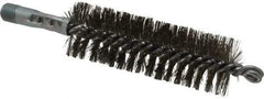 Schaefer Brush - 4-1/2" Brush Length, 1-1/2" Diam, Double Stem, Double Spiral Tube Brush - 7-1/4" Long, Stainless Steel, 1/4" NPSM Male Connection - Best Tool & Supply