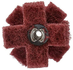 Standard Abrasives - 1-1/2" Diam Medium Density Cross Buff - 3 Plys, 8-32 Thread, Very Fine Grade, 20,000 Max RPM - Best Tool & Supply