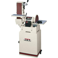 Jet - 48 Inch Long x 6 Inch Wide Belt, 12 Inch Diameter, Horizontal and Vertical Combination Sanding Machine - 2,500 Ft./min Belt Speed, 1-1/2 HP, Single Phase - Best Tool & Supply