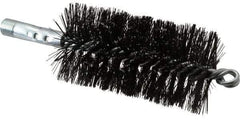 Schaefer Brush - 4-1/2" Brush Length, 2-1/4" Diam, Double Stem, Double Spiral Tube Brush - 7-1/2" Long, Tempered Steel Wire, 1/4" NPT Male Connection - Best Tool & Supply