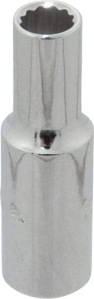 Proto - 3/8" Drive, Deep Hand Socket - 12 Points, 2-1/8" OAL, Chrome Finish - Best Tool & Supply