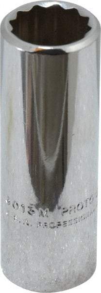 Proto - 3/8" Drive, Deep Hand Socket - 12 Points, 2-1/8" OAL, Chrome Finish - Best Tool & Supply