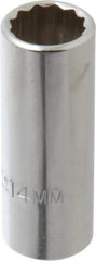 Proto - 3/8" Drive, Deep Hand Socket - 12 Points, 2-1/8" OAL, Chrome Finish - Best Tool & Supply